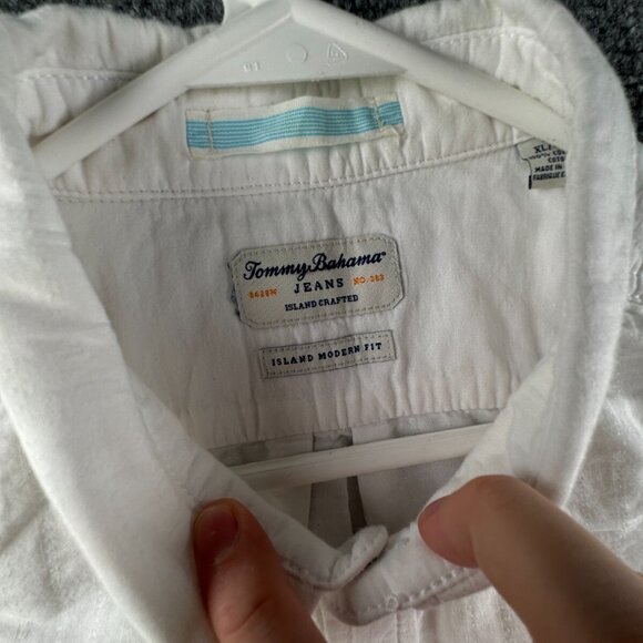 Tommy Bahama Long Sleeve Button Up Shirt Adult Island Modern Fit White XL COTTON - Picture 8 of 16